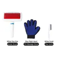 Komplettes 3-teiliges Haustierpflege-Set mit Zupfbürste, blauem Handschuh und Kamm - Katzenpflege 3-Teiliges Set / Blau