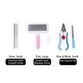 5-teiliges Haustier-Pflegeset inklusive Zupfbürste, Edelstahlkamm und Nagelknipser-Set - Doppelschichtige Große Rosa Nadelbürste + Edelstahlkamm + Nagelknipser-Set / Rosa