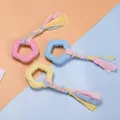Giocattoli da masticare TPR per cani con corde intrecciate colorate in tonalità pastello - Forma di Fiore di Prugno con Striscia di Tessuto / Taglia unica