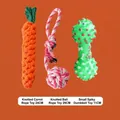 Set of 3 durable TPR and woven rope dog chew toys featuring carrot and ball designs - Durable Style / Three-Piece Set