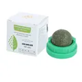 Natürlicher rotierbarer Katzenminzeball für Katzen mit grüner Basis und Verpackungskarton - Single Catnip Ball / 5x5x5cm