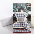 Blue plaid cotton cat harness and leash set, adjustable vest style for walking cats. - S (1.0) / Blue