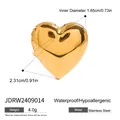 Gold heart-shaped stainless steel locket ring with 1.85cm inner diameter measurement - Heart Locket Flip Design Style (JDRW2409014) / Gold