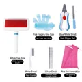 Umfassendes Haustierpflege-Set mit Bürsten, Kämmen, Krallenschneider und Waschtasche. - 1. Gen Bade- & Pflegeset Rosa 7-Teiliges (Für Hunde) / Rosa