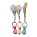 Set di giocattoli per dentizione in TPR per cani con corde intrecciate e nappe colorate - Striscia di Stoffa Ciuccio / 8cm