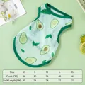 Atmungsaktives Sommer-Hundeshirt mit Avocado-Muster und detaillierter Größentabelle - XS / Oberteile / Avocado