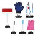 Umfassendes Fellpflege-Set für Haustiere mit Bürste, Krallenschere und Handschuh - Katzenpflege-Set der 1. Generation, 7-teilig, Rosa