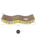 Tiragraffi per gatti in cartone ondulato 44x20,5x4cm con catnip e motivi di gatti - Forma a W