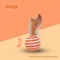 Orange feather paper rope ball cat toy with built-in gravel for interactive play - Paper Rope Ball Approx 5cm / Orange