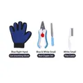 3-teiliges Haustier-Pflegeset mit Massagehandschuh, Krallenschere und Flohkamm - Nagelknipser + Flohkamm + Pflegehandschuh