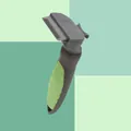 Pettine professionale per la cura degli animali con manico ergonomico verde e grigio - Taglia S / Verde