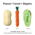 3-Piece pet toy set featuring peanut TPR molar toy carrot rope and slipper chew toys - Peanut + Carrot + Slipper / Three-Piece Set