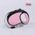 Retractable dog leash in pink color with ergonomic grip and heavy-duty swivel hook - 3m / Pink
