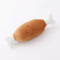 Duurzaam bruin pluche hondenspeeltje in de vorm van een kippenpoot om op te kauwen - Pluche Kippenbout / Bruin en Wit