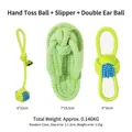 Set of three colorful woven rope chew toys for small dogs in ball and slipper shapes - Hand Toss Ball + Slipper + Double Handle Ball / Three-Piece Set