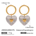 Σκουλαρίκια καρδιά από ανοξείδωτο ατσάλι 18k, αδιάβροχα και υποαλλεργικά για γυναίκες. - Στυλ Κρεμαστή Καρδιά (JDE0212004-PS) / Χρυσό και Ασημένιο Δίχρωμο