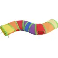 Colorful rainbow S-shaped collapsible cat tunnel toy with exit hole for indoor cat play - S-Shaped Tunnel / Diameter 25cm / Rainbow