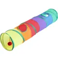 Faltbarer Regenbogen-Katztentunnel mit interaktivem Spielball für Hauskatzen und Kätzchen - Regenbogen Gerade