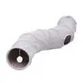Tunnel per gatti pieghevole a forma di S grigio con pompon bianco - Scafo S-Tube Grigio
