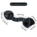 Set tunnel per gatti pieghevole blu e nero con dimensioni per il gioco al chiuso - Stile Combinazione Blu e Nero