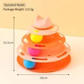 Oranges 4-stöckiges interaktives Katzenspielzeug mit bunten Rollkugeln für Hauskatzen - Klein Vier Lagen / OPP-Beutel / Rosa