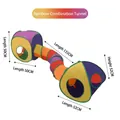 Tunnel pieghevole arcobaleno per animali con due tende per giochi interattivi per gatti - Stile Combinazione Arcobaleno