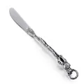 Detailed 3D dragon handle dinner knife with antique silver stainless steel finish - Dining Knife (KTA038-BD)