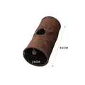 Durevole tunnel pieghevole marrone per gatti con pallina di peluche, variante 65 cm - Corto Marrone
