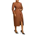 Elegantes braunes zweiteiliges Set aus Westenblazer und Rock für professionelle Damen - S / Oberteil Und Unterteil / Braun