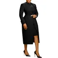 Elegantes Damen 2-Teiler-Set aus schwarzem Blazer und Kleid mit einem schicken tailliertem Design. - S / Oberteil Und Unterteil / Schwarz