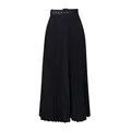 Dettaglio di gonna midi a pieghe nera a vita alta con cintura coordinata. - Taglia S / Pantaloni e gonne / Nero