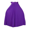 Elegante gonna longuette a pieghe viola a vita alta con cintura coordinata da donna - Taglia S / Pantaloni e gonne / Viola