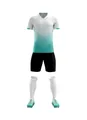 Dettaglio del kit da calcio con sfumatura bianco e verde acqua, maglia e pantaloncini - 4XS / Top E Pantaloni / Bianco