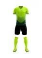 Vista completa del set maglia da calcio verde lime, pantaloncini neri e calzettoni. - 4XS / Top E Pantaloni / Verde fluorescente