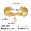 Detailed dimensions and specifications for 18k gold plated stainless steel zircon bangle - Wave Pattern Water Drop Rhinestone Bangle (JDB0105300)