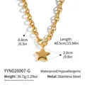 Technical details of gold 18K plated stainless steel star pendant necklace with chain specs - Gold