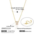 Specifiche dettagliate della collana in acciaio inossidabile placcato oro 18k catena - Catena da Clavicola Zirconia Cilindrica Oro (JDN0311114)