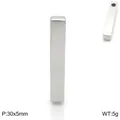 Silver stainless steel rectangular bar pendant for DIY engraving, 30x5mm 5g jewelry. - Pendant Only (Without Chain) (KLJ2235-GC) / Steel