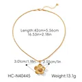 Detailed view of 18K gold vintage sunflower necklace with dimensions and weight - Vintage Sunflower Style (XZ-N40445)