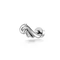 Premium silver angel wing titanium ear stud with star detail for helix piercing jewelry - Single Piece / Silver - Right Smooth Wing Style