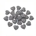 Herzförmige Druzy-Glitzer-Harz-Cabochons für die DIY-Schmuckherstellung in Anthrazit - Gunmetal