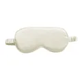 Premium soft champagne silk-like blackout sleep mask with comfortable elastic head strap - Without Paper Card / White