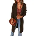 Elegante losse effen gebreide cardigan trui voor dames in een stijlvolle herfst- en winterstijl - S / Tops / Donker Koffie