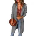 Women's casual grey long-sleeved knitted cardigan sweater coat for autumn/winter - S / Tops / Gray