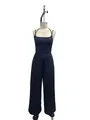 Schwarzer ärmelloser Overall mit weitem Bein, eckigem Ausschnitt und Gummizug im Bund - XS / Set / Schwarz
