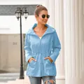 Hellblaue wasserdichte Damen-Outdoor-Regenjacke mit verstellbarem Kordelzug an der Taille - S / Oberteile / Himmelblau
