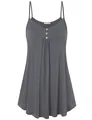 Vue détaillée de l'avant d'une robe caraco grise sans manches avec des boutons - 3XL / Robes / Gris