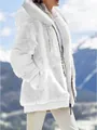 Comfortabel wit pluizig damesjack met capuchon en ritssluiting voor de koude winter - 3XL / Tops / Wit