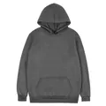 Vooraanzicht van een donkergrijze effen oversized hoodie met een kangoeroezak - S / Tops / donkergrijs
