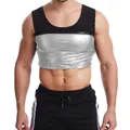 Gilet de sudation argenté pour hommes pour l'entraînement fitness et la perte de poids - Enduit d'argent avec bande